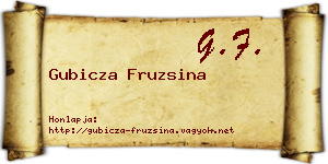 Gubicza Fruzsina névjegykártya